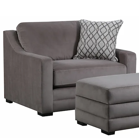 Casual Contemporary Chair and a Half with BeautyRest Coil Seat